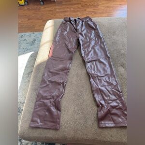 Abercrombie & Fitch faux leather Brown Pants
